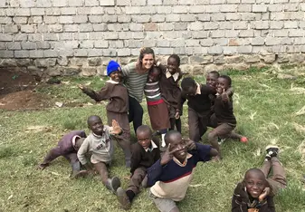 This was on my last day at the school. The kids loved doing the splits so they were all climbing on me trying to get me to do them too. This was my class and it was the hardest goodbye I have ever had to say. 