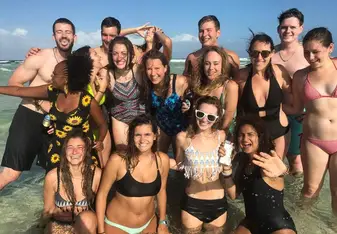 This is the group of 16 of us that went to Mombasa for the weekend. We got to go out on the boat and go snorkeling. It was an amazing experience 