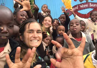 The children loved taking pictures. This was me and Daniela at lunch time playing with the children. 