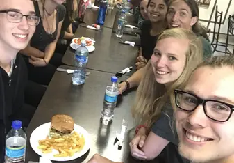 Some of us volunteers at lunch!