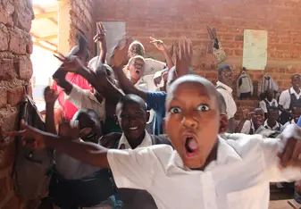 The enthusiastic kids at school