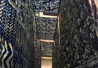 Dyed cloth drying at Aranya