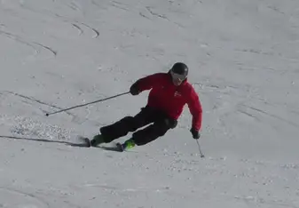 man skiing