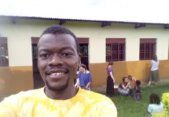 Volunteers painting the school 