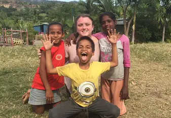 Me with the adorable kids at Koropita