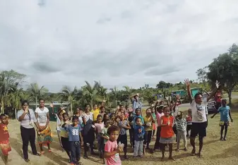 Waving goodbye at Koropita