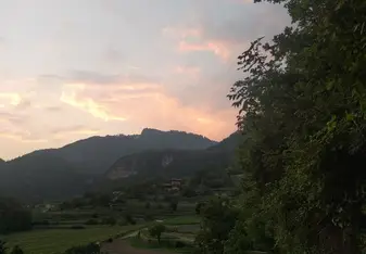Sunset on the hillside (Host fam house)