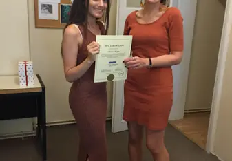 Receiving my TEFL Certificate