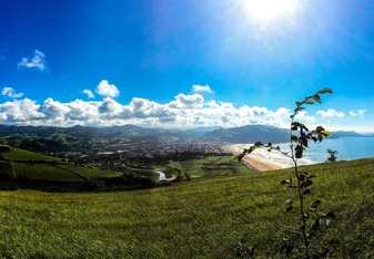 view of beach and hills in Spain