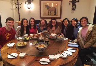 中文桌子 Friday lunches with my class! 