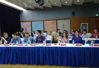 CET students ready to speak at a Green Finance Summit