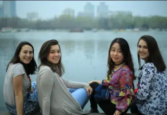 Friends and roommate at local park 