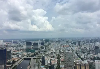 View from a tall building in the city.