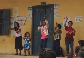children at school in Cambodia