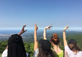 This photo was taken after hiking up Mount Hallasan in Jeju.