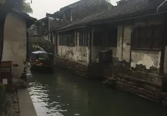 At a water village during Spring break