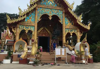 The village temple we visited to give merit 