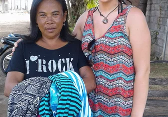 two women standing together