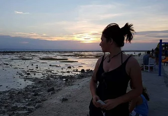 woman on beach in Bali