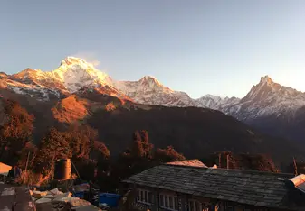 view of village in the Himalayas