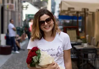 Taking photos for my fashion blog in the design district of Milan