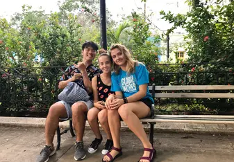 Trinidad with a local Cuban Girl