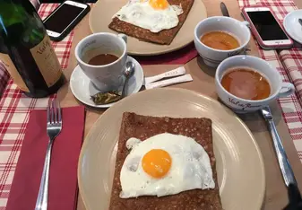 Order a galette complete for the best meal ever. A lunch meal of galette and cider