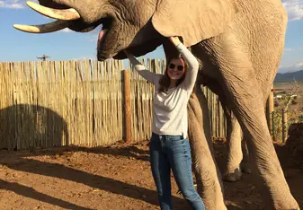 woman with elephant