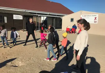 women with school children