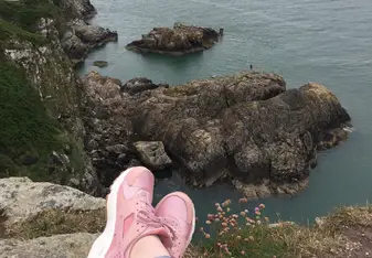 view of cliff and ocean