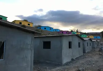 colorful houses at sunset in Ecuador