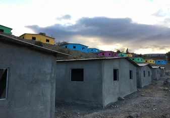 colorful houses at sunset in Ecuador