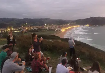 Dinner watching the sunset