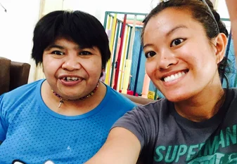 special needs patient and therapist