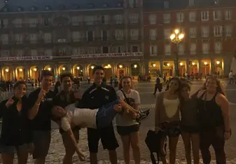 Group in Plaza Mayor in Madrid