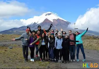 group photo in mountains