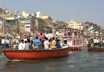 crowded boats on water