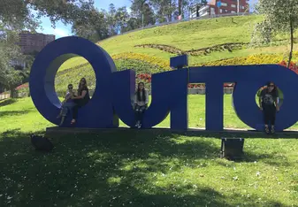 The early arrivers wandering the streets of Quito.