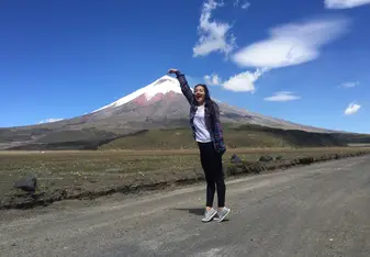 Visiting the volcano of Cotopaxi as a field trip through the Spanish school.