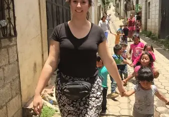 Walking to the park
