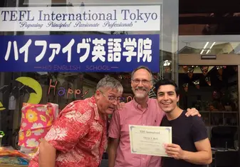 Getting from diploma with Larry and Dave. 