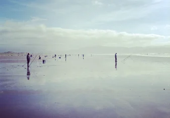 fisherman standing on shore