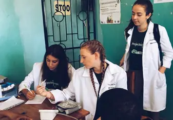 Taking vitals at a health centre in Arusha 