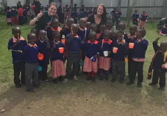 We went to a kindergarden in the slums to teach them proper hygiene 