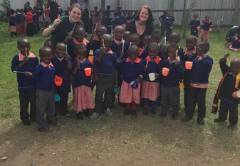 We went to a kindergarden in the slums to teach them proper hygiene 