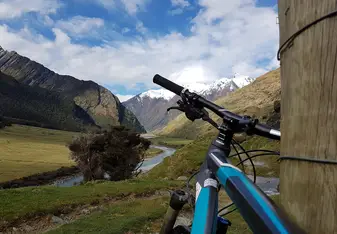mountain bike in mountains