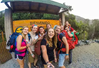 students, camping, chile