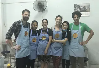 group photo in aprons