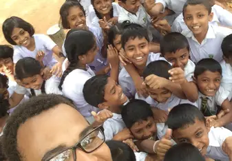 kids and volunteers
