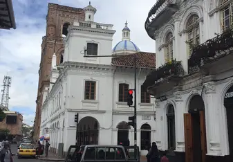 A church as seen in Cuenca, Ecuador, on a weekend trip